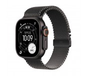 Apple Watch Ultra 3 Cellular 49mm Black Titanium Case with Black Titanium Milanese Loop - Large