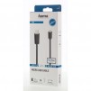 Кабел HAMA USB 2.0- micro USB, Позлатени конектори, 0.75 м., 480 Mbit / сек, Черен