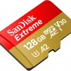 Карта памет SANDISK Extreme microSDXC, 128GB, За Dash Cameras и Drones, SD Adapter