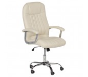 ДИРЕКТОРСКИ СТОЛ CARMEN 6181 ЕКО КОЖА ХРОМ ПЯСЪЧНО