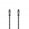 Оптичен аудио кабел HAMA 205140, ODT plug (Toslink), Метални накрайници, 3 м, Черен