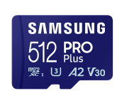 Карта памет Samsung PRO Plus, microSDXC, UHS-I, 512GB, Адаптер, USB четец