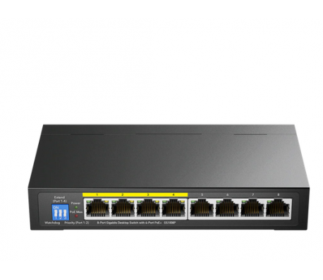 Суич Cudy GS1008P 8-портов Gigabit PoE+ Switch,60W, неуправляем