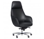 ОФИС КРЕСЛО BRAY ЕСТЕСТВЕНА КОЖА ЧЕРЕН