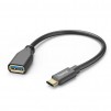 АДАПТЕР OTG HAMA USB-C М/ USB-A Ж 15СМ ЧРН