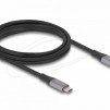 Delock Удължителен кабел USB-C, 40 Gbps, PD 240W, 2 м, сив