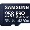Samsung 256GB micro SD Card PRO Ultimate with Adapter , UHS-I, Read 200MB/s - Write 130MB/s, U3, V30, A2
