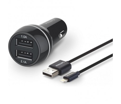 PHILIPS DLP2357V ЗАРЯДНО КОЛА 2xUSB+Lightin КАБЕЛ