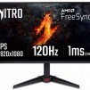 Acer Nitro VG240YGbip, 23.8'' FHD (1920x1080) IPS, ZeroFrame, 120Hz, 1ms (VRB), AdaptiveSync, 250nits, HDMI, DP, VisionCare, Energy Class C, Black, 2Y