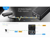PoE инжектор Cudy POE200, Gigabit PoE+/PoE, 30W, 1 x 10/100/1000Mbps