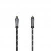 Оптичен аудио кабел HAMA ODT plug (Toslink), Метални накрайници, 1.5 м, Черен