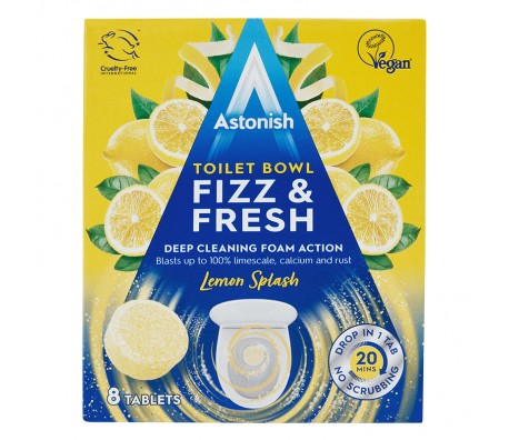 ТАБЛЕТКИ ПОЧИСТВАНЕ ТОАЛЕТНИ ASTONISH 8 БРОЯ ЛИМОН