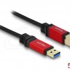 Кабел Delock USB-A 3.0 5Gbps мъжко - USB-B 5Gbps мъжко, 5 м, Premium, Черен