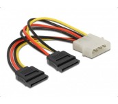 Кабел DeLock Power Molex 4 Pin мъжко към 2 x SATA 15 Pin, 16 cm