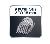 Rowenta TN1400F1, Hair clipper Nomad, new design, 2 adjustable combs with 9 settings each (3-15 mm, 18-30mm), rechargeable, corded, autonomy 40min + main, stainless steel blade, charging led, charging
