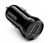 ЗАРЯДНО ЗА КОЛА UGREEN ED018 2xUSB A,24W, ЧЕРЕН