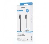 Кабел HAMA eMarker чип USB 3.2 Gen 2, USB-C мъжко - USB-C мъжко, 1 м, 10 Gbit/s, 5A/100W