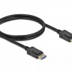 Кабел Delock DisplayPort 2.0 мъжко - DisplayPort мъжко, 1.0м, 10K, 54 Gb/s, Черен