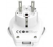 Адаптер SKROSS World to Europe 1500266, USB, Бял