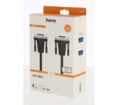 Кабел за монитор HAMA 200708, VGA мъжко - VGA мъжко, 3.0 м, Екраниран, Черен