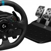Logitech G923 Racing Wheel And Pedals, Xbox One, PC, 900° Rotation, Trueforce Next-Gen Force Feedback, Dual Clutch (In Supported Games), Aluminium, Steel, Leather