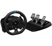 Logitech G923 Racing Wheel And Pedals, Xbox One, PC, 900° Rotation, Trueforce Next-Gen Force Feedback, Dual Clutch (In Supported Games), Aluminium, Steel, Leather