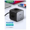 ЗАРЯДНО UGREEN CD268 220V 2xUSB-C,2xUSBA,3хAC,65W