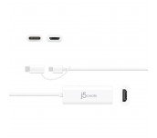 Видео адаптер j5create JUA165C, За андроид, USB-C/USB-B мъжко - HDMI женско, Бял