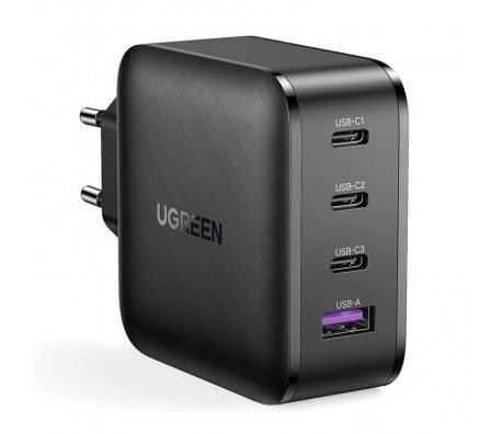 ЗАРЯДНО UGREEN CD224 220V 3xUSB-C,1xUSB A,GaN,65W