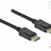 Кабел Delock DisplayPort 2.0 мъжко - DisplayPort мъжко, 1.0м, 10K, 54 Gb/s, Черен