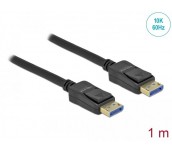 Кабел Delock DisplayPort 2.0 мъжко - DisplayPort мъжко, 1.0м, 10K, 54 Gb/s, Черен