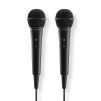 HAMA Аудио динамични микрофони “Karaoke”, Комплект 2 бр. с кабел жак 2,5 м + адаптер, вкл./изкл.