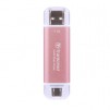 Transcend 1TB, USB External SSD, ESD310P, USB 10Gbps, Type C/A, Pink