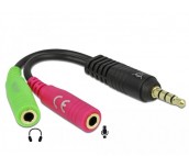 Аудио сплитер Delock, 3.5мм  жак мъжко - 2 х 3.5 mm жак женско, 10cm
