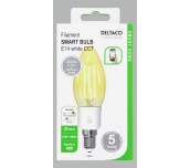 Смарт крушка DELTACO SMART HOME SH-LFE14C35, Е14, WiFI 2.4GHz, 4.5W, 400lm, Димираща, LED нишки