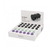 Зарядно за кола HAMA, 2 x USB, 2.4 A, Различни цветове