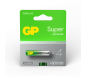 Алкална батерия GP SUPER LR03 AAA, 4 бр. в опаковка / блистер, 1.5V,GP-BA-24A21-SB4