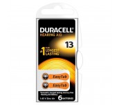 Батерия цинково въздушна DURACELL ZA13 6 бр. бутонни за слухов апарат в блистер