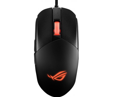 Asus ROG Strix Impact III Gaming Mouse, Semi-Ambidextrous, Wired, Lightweight, 12000 DPI sensor, 5 programmable buttons, Replaceable switches, Paracord cable, FPS gaming mouse, Black
