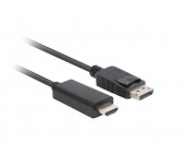 Кабел Lanberg display port (M) V1.1 -> HDMI (M) cable 3m, black