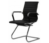 СТОЛ ПОСЕТИТЕЛСКИ LUCHIA 806 ЕКО КОЖА ХРОМ ЧЕРЕН