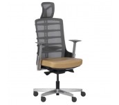 ДИРЕКТОРСКИ СТОЛ ALBERTOО МЕШ + ЕСТЕСТВЕНА КОЖА БЕЖОВ