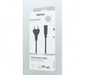Захранващ кабел HAMA 200732, Euro-plug, 2pin(IEC C7) женско, 1.5 m, Черен