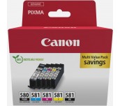 Canon PGI-580/CLI-581 PBK/C/M/Y Pigment + Ink Cartridge Multi Pack