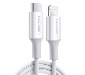 КАБЕЛ UGREEN US171 USB-C / Lightining MFI, 1М, БЯЛ