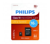 КАРТА ПАМЕТ PHILIPS Micro SDHC 16GB Class10 85MB/s