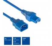 Захранващ кабел ACT, C14 - C15, 2m, Син