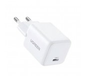 ЗАРЯДНО UGREEN X512 220V 1xUSB-C, GaN,20W,mini,БЯЛ
