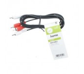 Аудио кабел HAMA, 2 x Чинч - 2 x Чинч, 1.5м, Черен