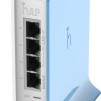 Безжичен Access Point MikroTik hAP lite RB941-2nD-TC, 32MB RAM, 4xLAN, built-in 2.4Ghz 802.11b/g/n, tower case